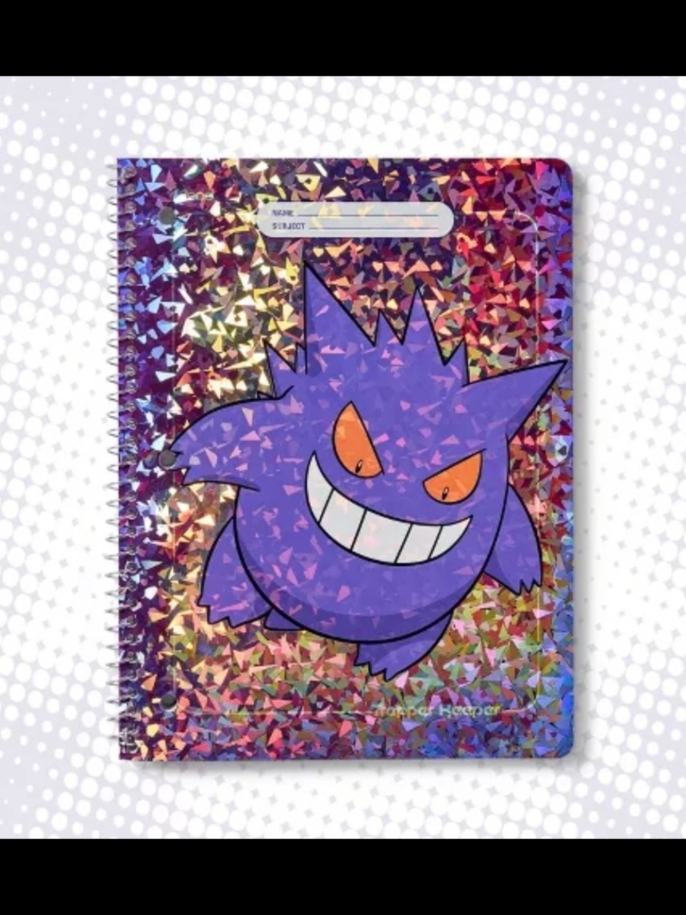 Pokemon Gengar Holographic Spiral Target Notebook
